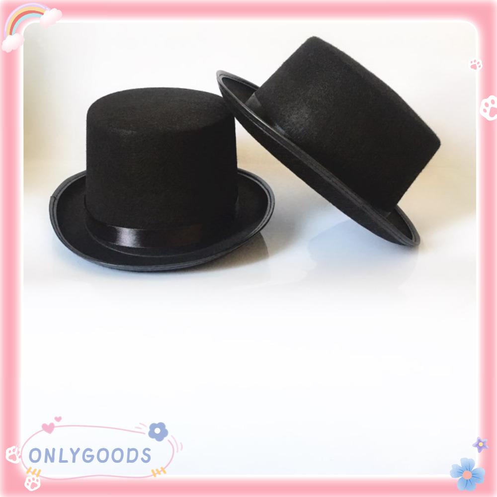 ONLY Black Top Hat, Fabric Costume Accessory Magician Hat, Deluxe Collapsible Elegant Dark Jazz