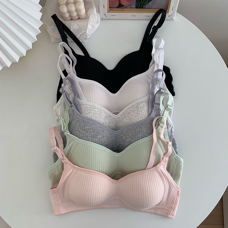 ZOOM~B Korean Girl Bra Adjustable Shoulder Strap Gathered Underwear ...