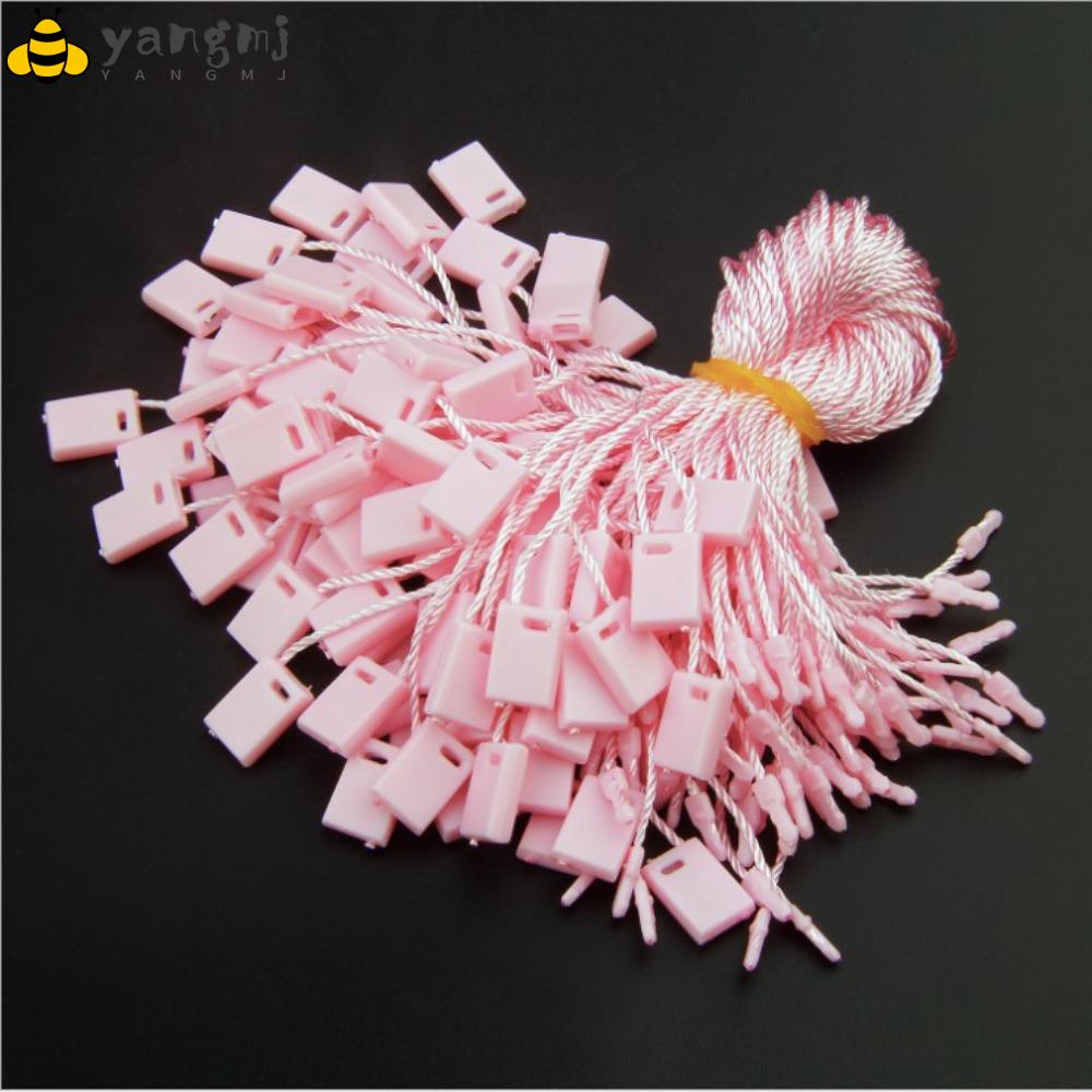 YANGMJ Hang Tag String, Pink 7 Inch Snap Lock Pin Loop, Price Tags
