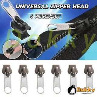 6pcs Zipper Repair Kit Universal Instant Zipper Repair Replacement Zipper  Sliding Teeth Rescue Zipper Head For 3 Different Size