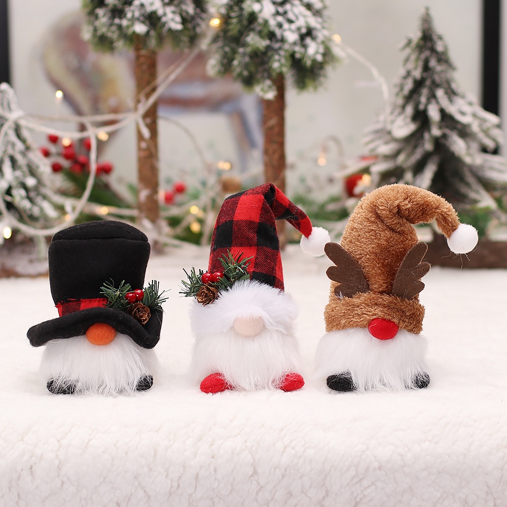 Christmas Gnome Santa Doll With Led Light / Santa Claus Knit Hat ...