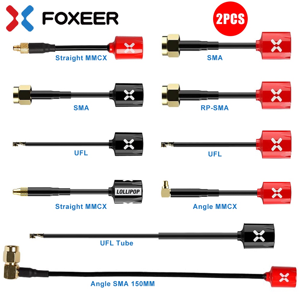 Antena Micro FOXEERV4 5.8G 2.5dBi Omni RHCP/LHCP – Para FPV VTX – Conectores SMA/RP-SMA/MMCX/UFL – Ligera Y De Alta Ganancia