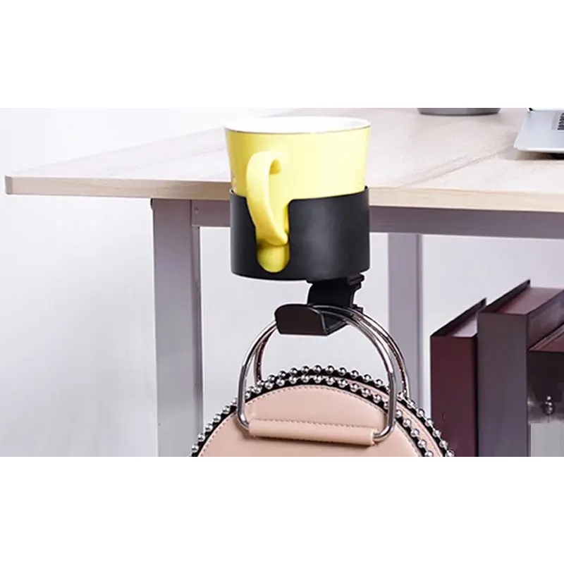 Desk Cup Holder Clamp Home Clip On Table Cup Holder Anti Spill Office