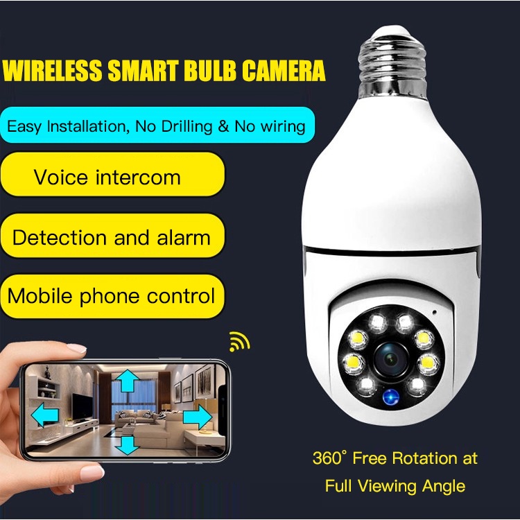 【PH STOCK】Remote Monitoring security surveilance Camera 360 Degree ...