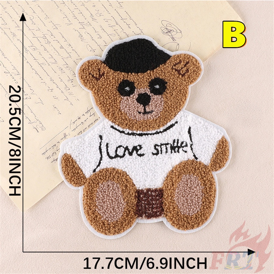 Cute Cartoon Teddy Bear Patch 1Pc Large Size Diy Towel Embroidery Patch ...