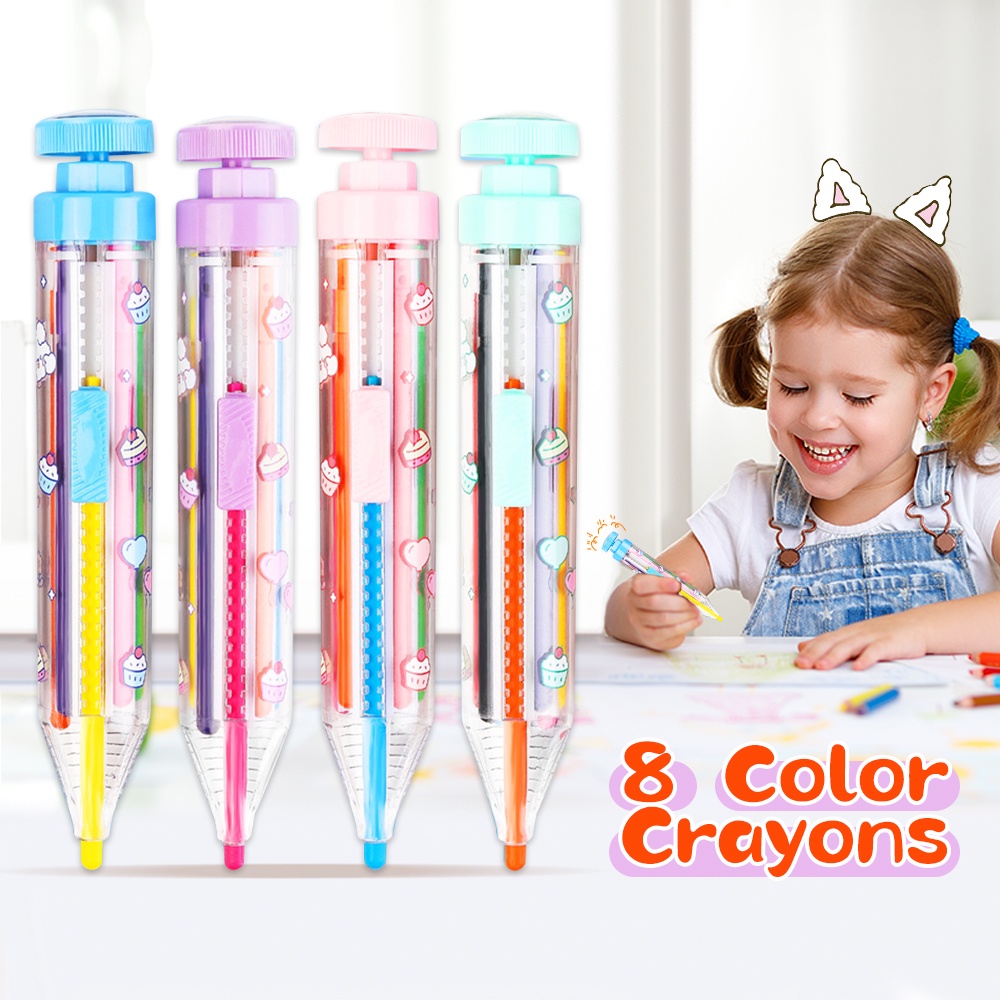 【COD】Lakoe Jumbo Crayons 8 Colors Crayons For Kids Twistable Crayons