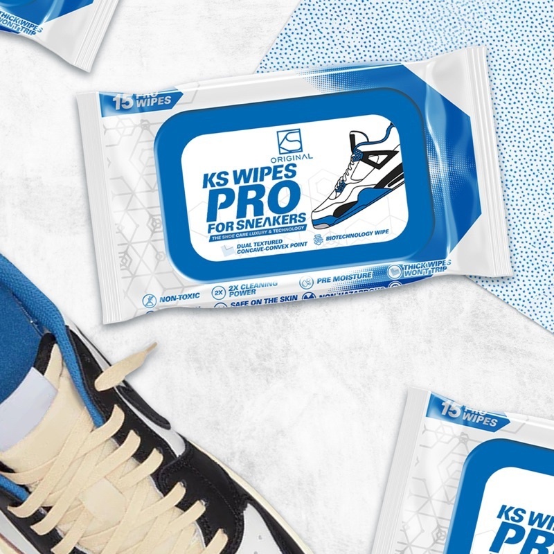 KSORIGINAL KS Wipes Pro for Sneaker Gentle Quick Shoe Cleaning Say