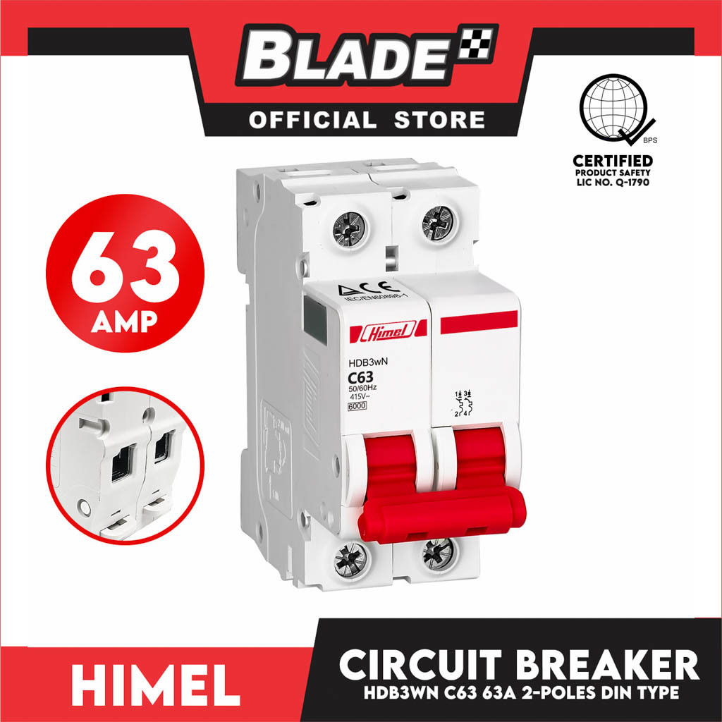 Himel Miniature Circuit Breaker HDB3WN C63 63A 2P Din Type | Shopee ...