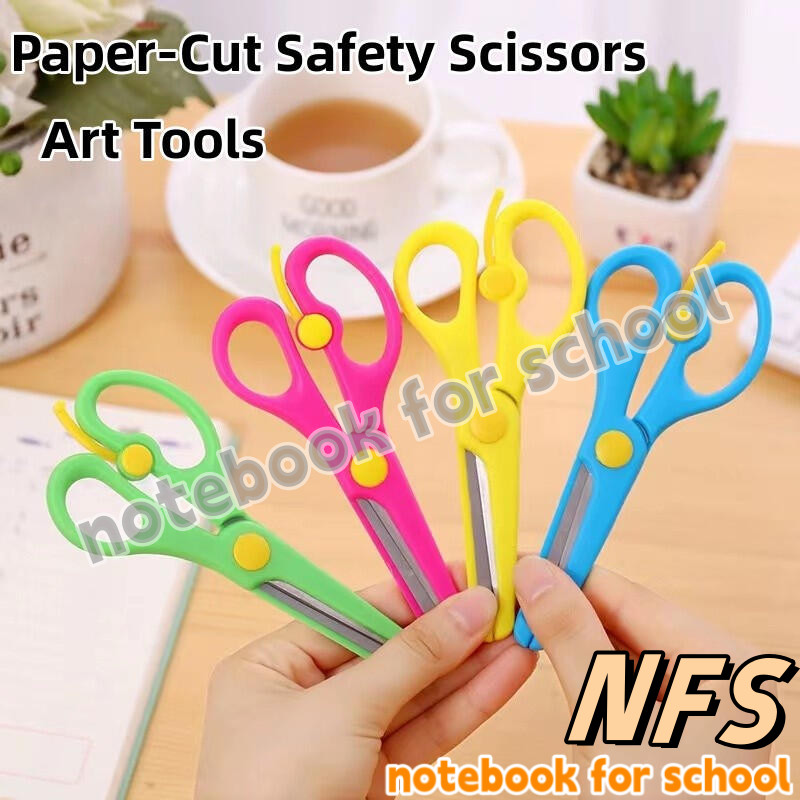 NFS Children DIY Paper-Cut Safety Scissors Handmade Round Head Scissors ...
