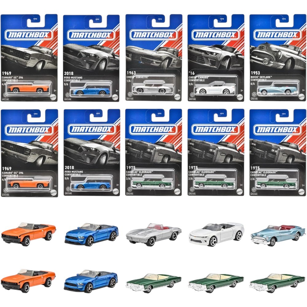 Ggf12d | Matchbox MBX Mix Convertible Series Mustang Camaro Cadillac ...