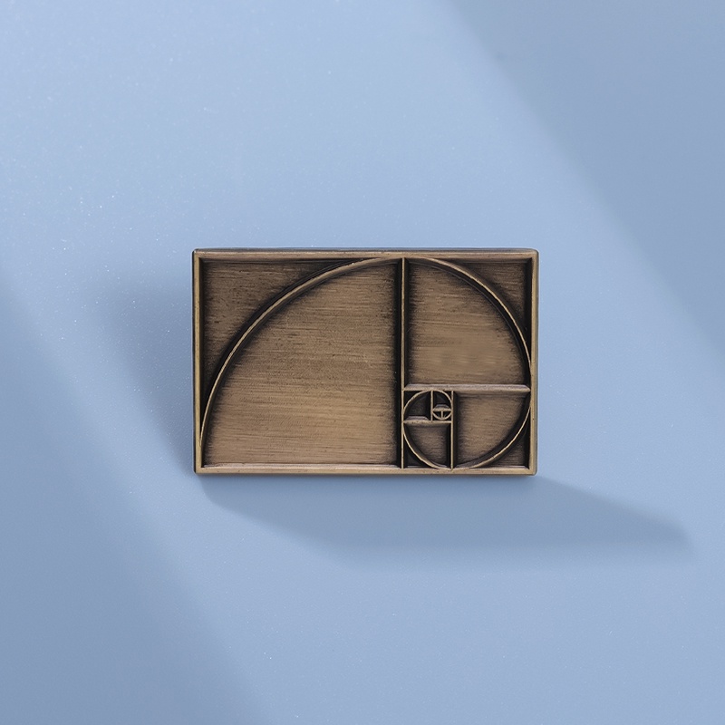 Fibonacci Golden Ratio Enamel Pins Geometry Brooch Badge Lapel Pin ...