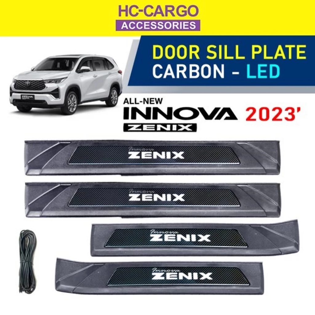 Hc Cargo Toyota Innova Zenix 2023 Black Carbon Led Light Door Side Sill ...