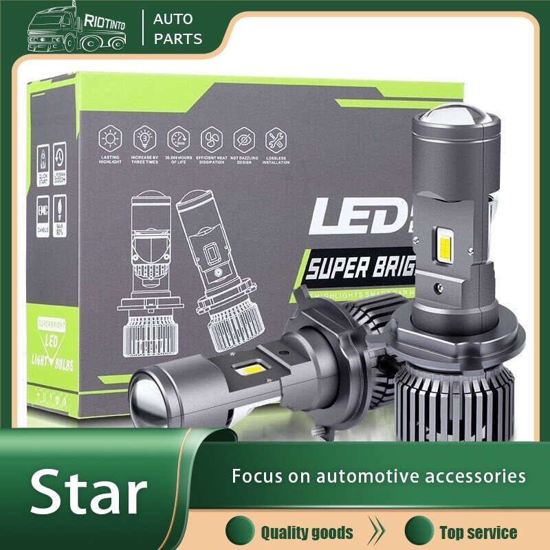 RtoLED 2X 100W H4 Mini Bi-LED Projector Lens Hi-Lo Beam Bulb Headlight ...