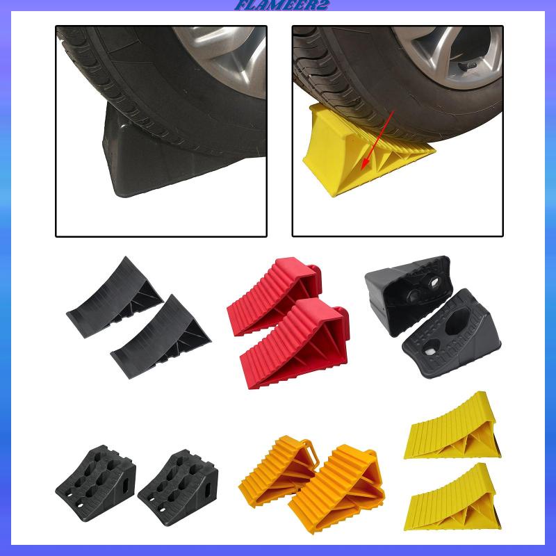 [Flameer2] 2 Pieces Heavy Duty Wheel Chocks Rubber Wheel Chocks Easy to