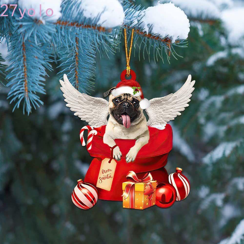 YOLO Acrylic Dog Christmas Accessories, Decorative Acrylic Dog