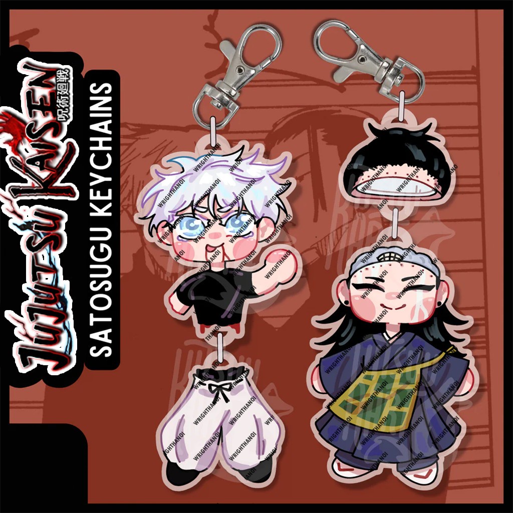 Gojo Satoru Half-Person Key Chain, Geto Suguru Cut The Heads Anime ...