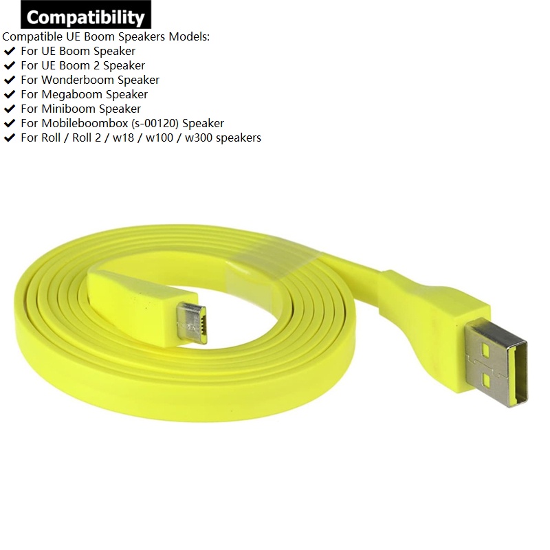 Micro USB Charging Cable for Logitech UE Boom 2 Ultimate Ears ...