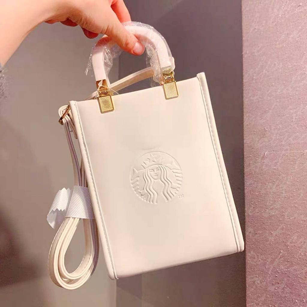 ✨Ins Starbucks Bag Starbucks Pink Girl Milk White Simple ✨Ins Starbucks Bag Starbucks Pink Girl Milk White Simple