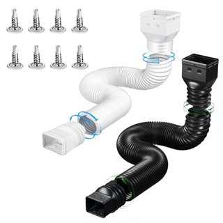 Wholesale Plumbing 2-Pack Black Flexible Downspout Extension Gutter  Connector Rainwater Drainage 