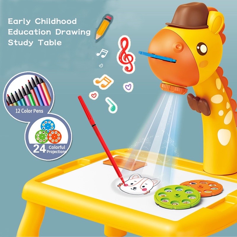 Child Smart Projector Desk With Light Creat Early Education Toys ...