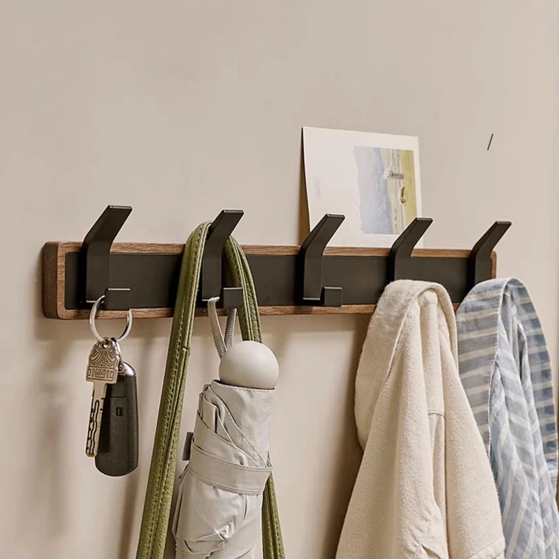 Walnut Coat Rack Wall Mounted Clothes Rack Creative Hanging Doorway ...
