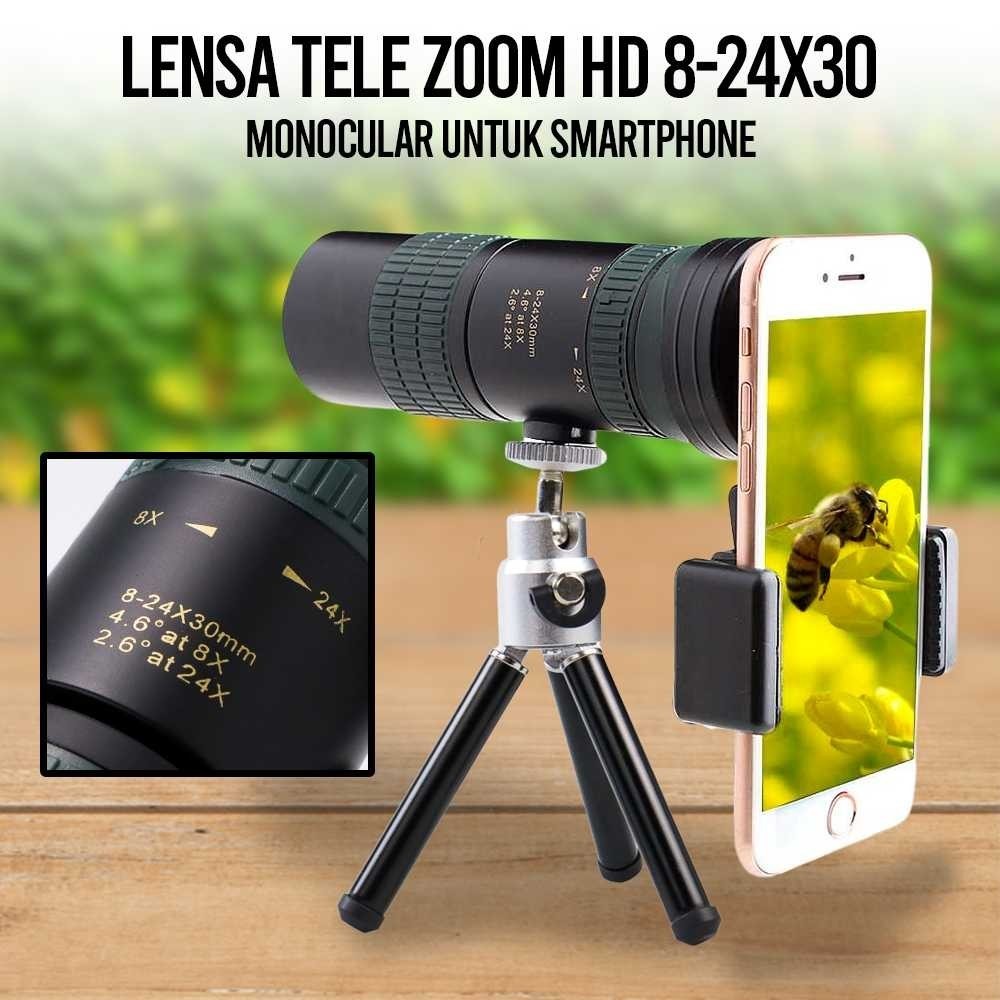 APEXEL Smartphone Camera Lens Telephoto Zoom HD 8-24X30 Monocular - APL ...