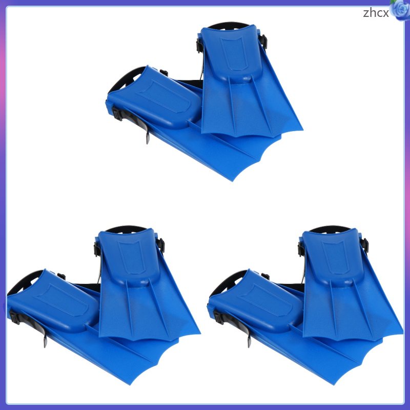 3 Pairs Adult Swim Fins Swim Flippers Short Rubber Swim Flippers for