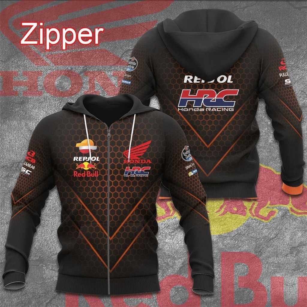 2023 Spot Repsol Honda Racing HRC Red Bull Men Zipper Hoodie Spring ...