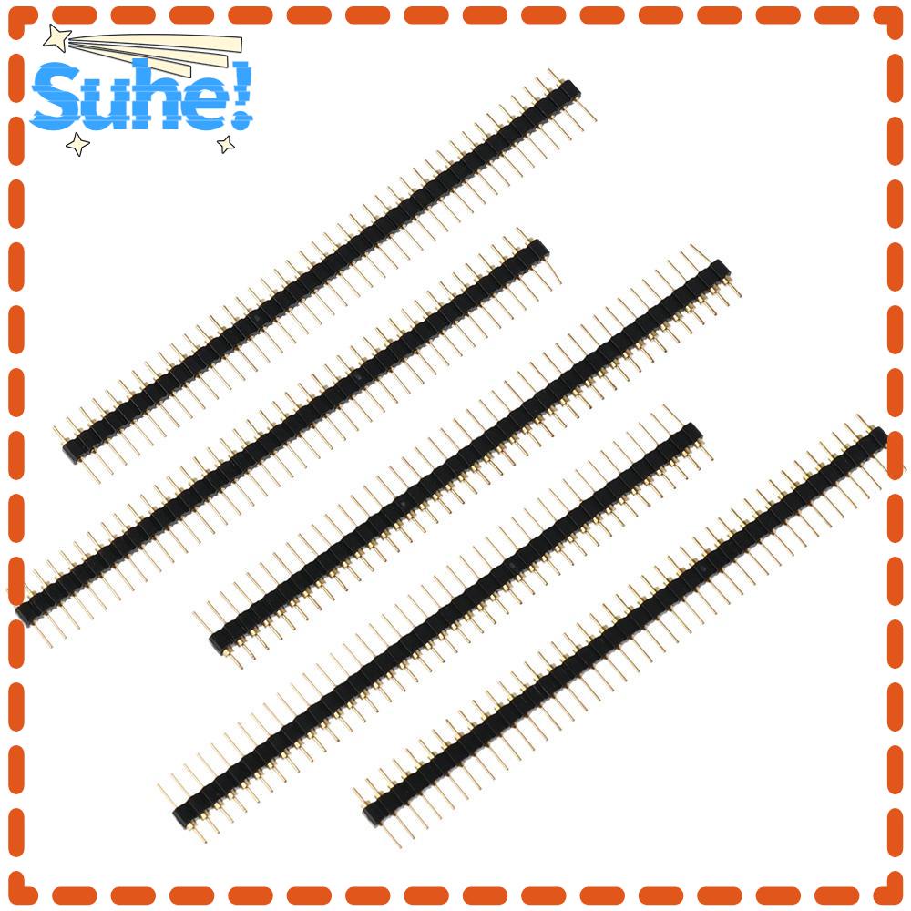 HISUHE 10pcs Pin Header Strip, 40 pin Straight Male Headers Pins