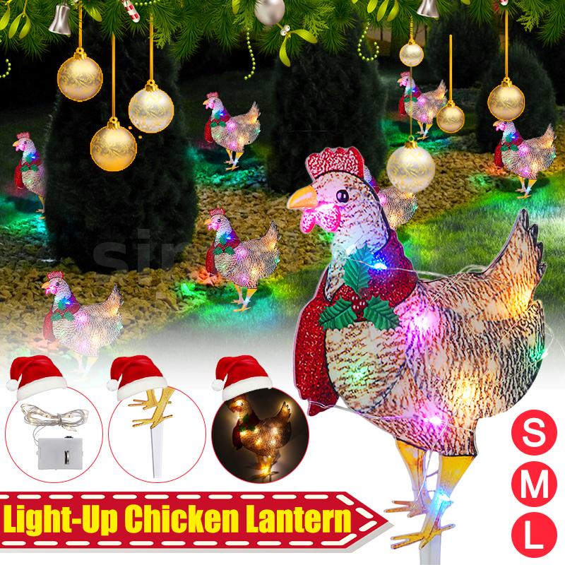 Courtyard Christmas Led Night Lights Solar Light Outside Garden Decoration Ornaments Chicken