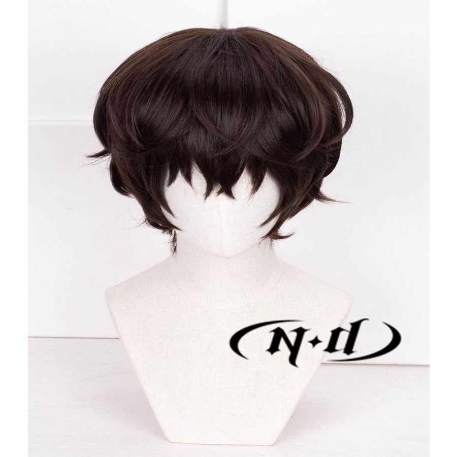 Dazai Osamu Bungou Stray Dog cos Wig Dark Brown Style Hairy Head ...