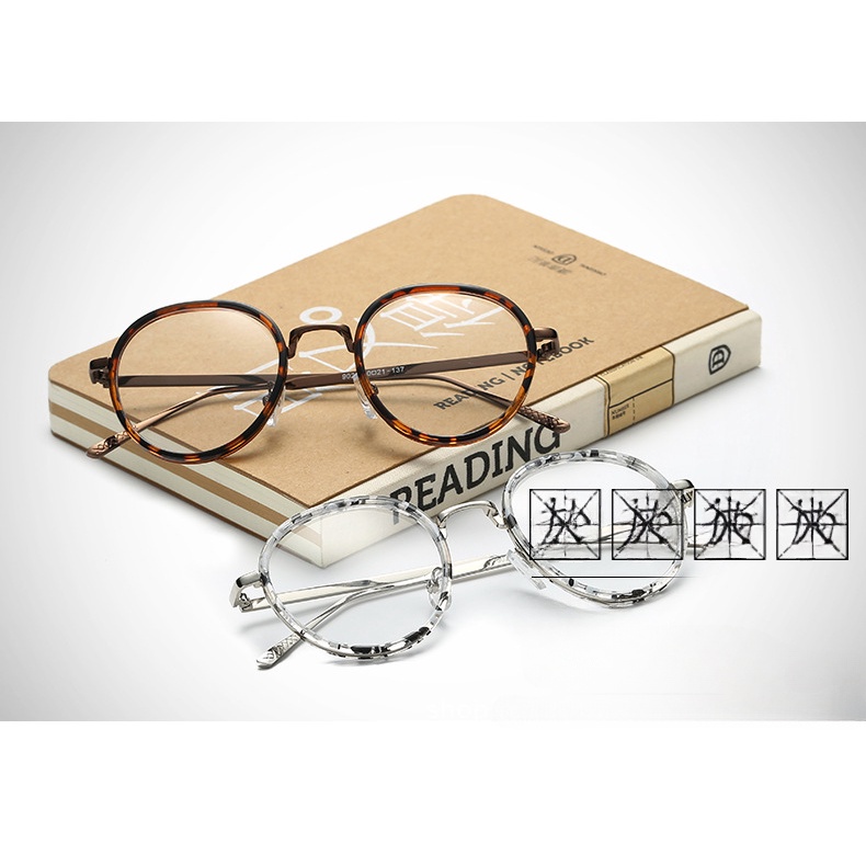 Fashion round frame glasses men's and women's student eye protection ...
