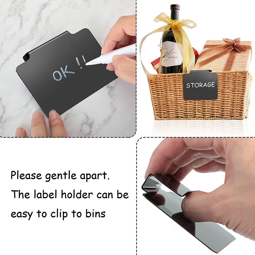 20Pcs Price Tag Label Holder Rewritable Writing Board Black Board ...