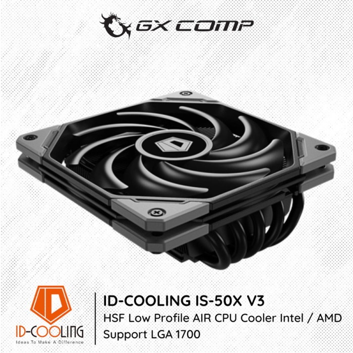 Id-cooling IS-50X V3 | Hsf Low Profile CPU Cooler Intel / AMD | Shopee ...