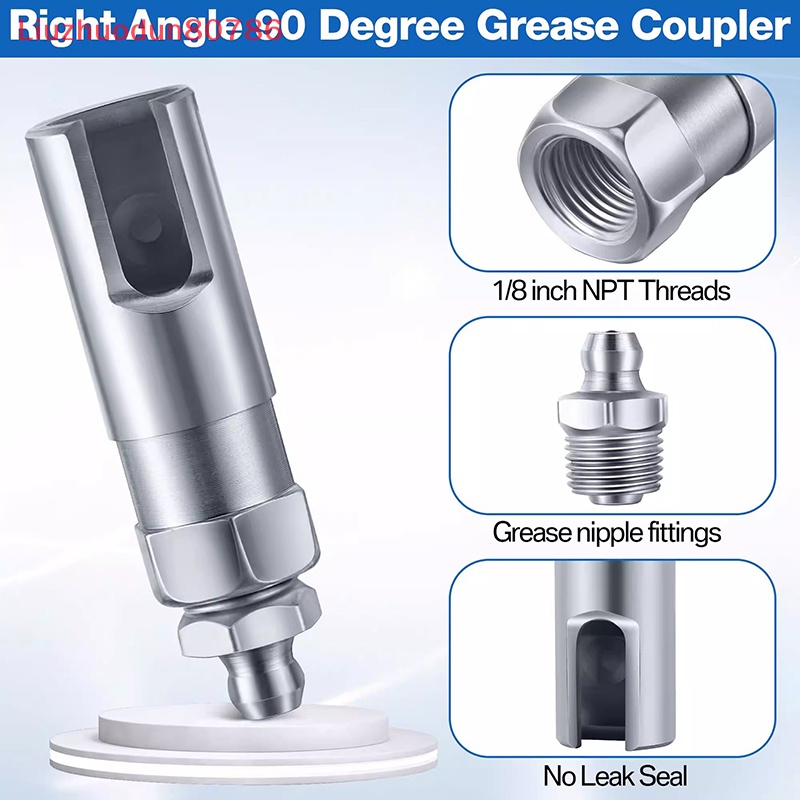 Liuzhuodun80786 Grease Coupler Right Angle 90 Degree Pushon Slotted Grease Gun With 1/8 Inch