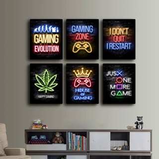 Art Poster Game Over-Neon Gaming Quote