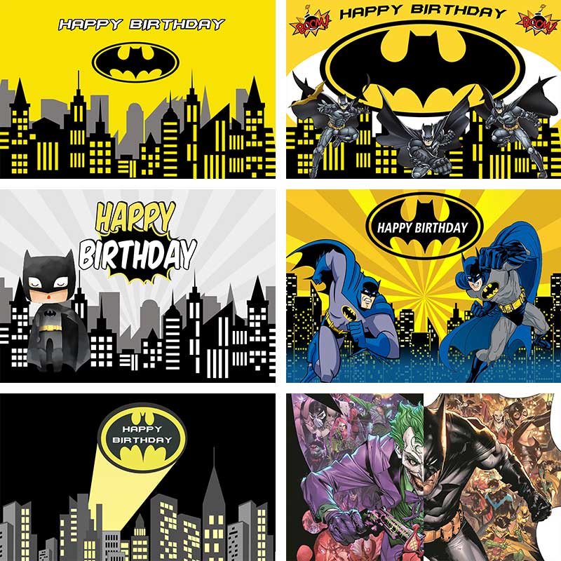 Superhero Batman Birthday Backdrop For Photography Baby Shower Kids