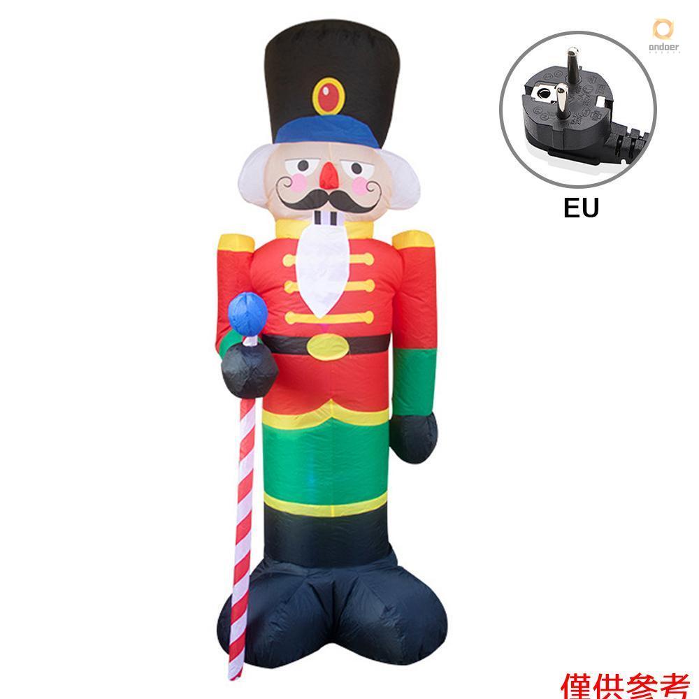 8 Ft Inflatable Christmas Nutcracker LED Light Up House Guard with