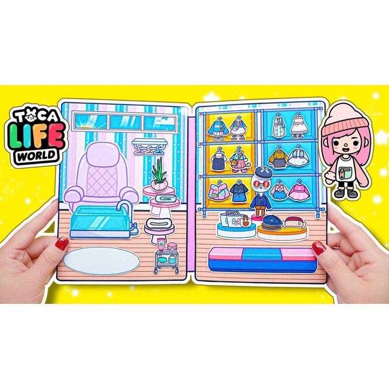 Toca Life World Quiet Book Clothing Store paper doll house book set ...