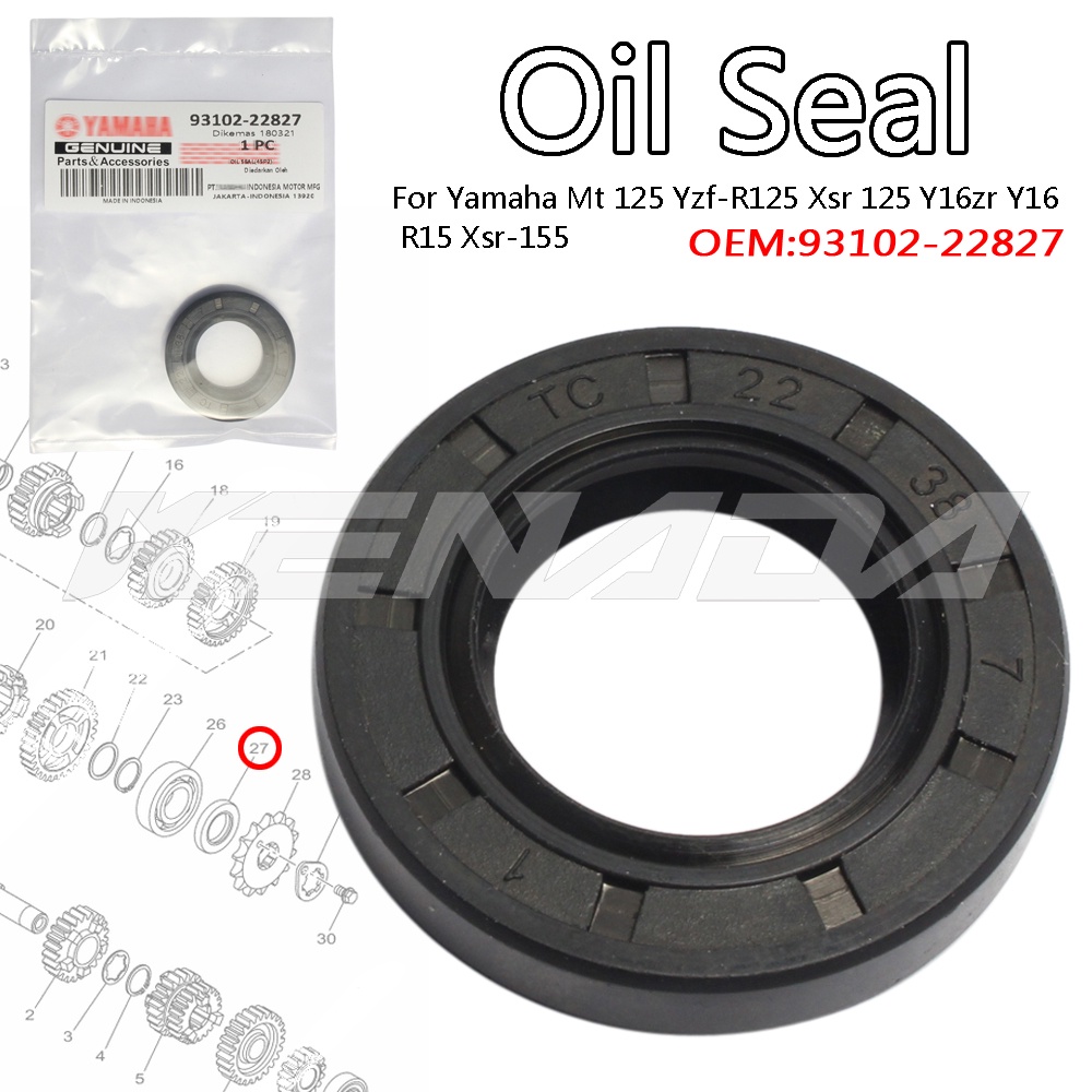 YAMAHA SNIPER 155/R15 V3 ENGINE SPROCKET OIL SEAL (OEM 9310222827) Shopee Philippines