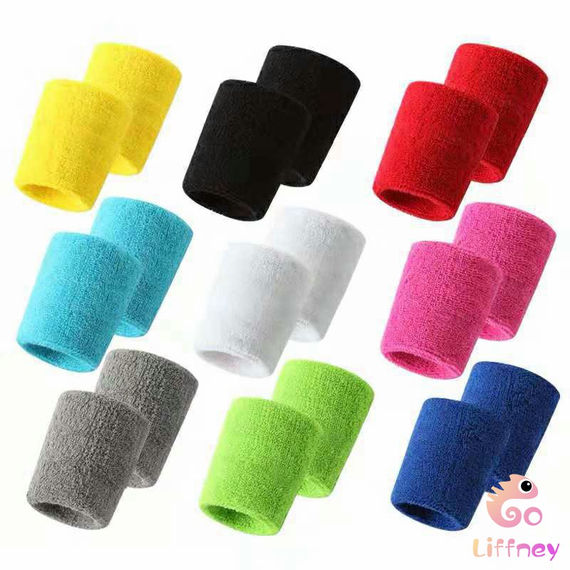 LFN Men Women Sport Wrist Protector Towel Cuff Gym Knitted Bracers ...