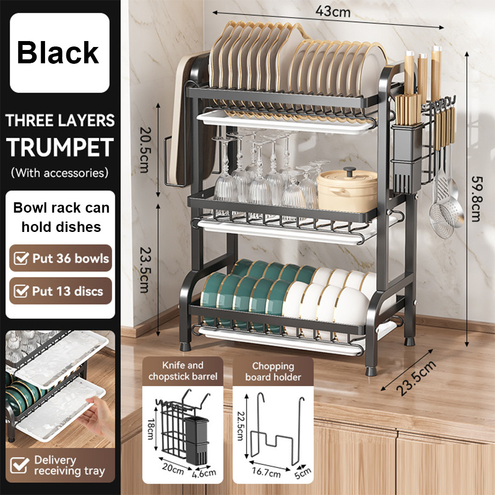 2/3 Tier Dish Drainer Rack Heavy Duty Dish Drying Rack for Restaurant ...