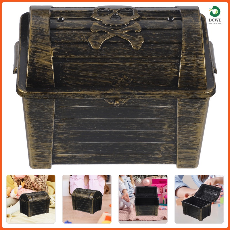 dacwanl Toys Plastic Ornaments Treasure Chest Piggy Bank Lock Box