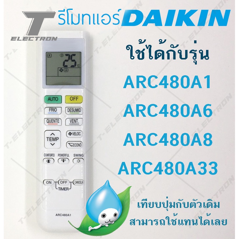 Daikin air conditioner remote control with power button/ECONO model