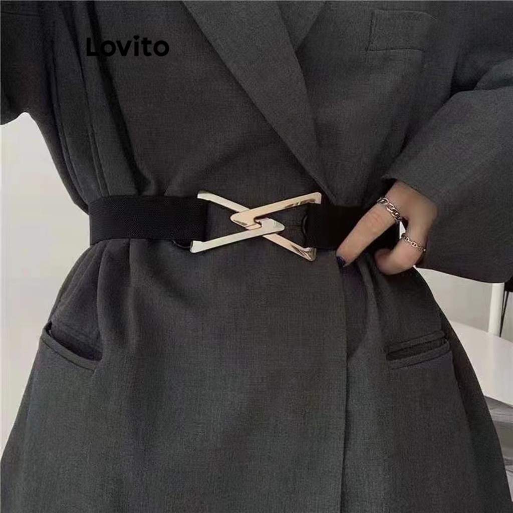 Lovito Women Basic Belts LNA28257 (Black) | Shopee Philippines