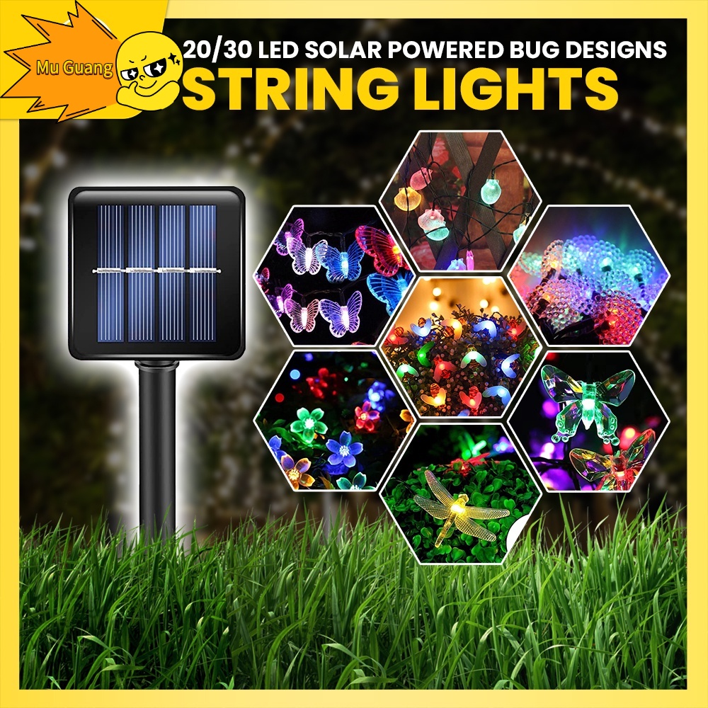 20/30LED Solar Powered String Lights 8 Mode Fairy Decorative Garden ...