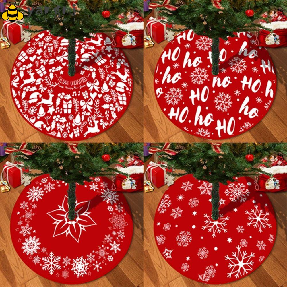 YANGMJ Christmas Tree Skirt, Party Decor Happy Year Carpet Floor Mat