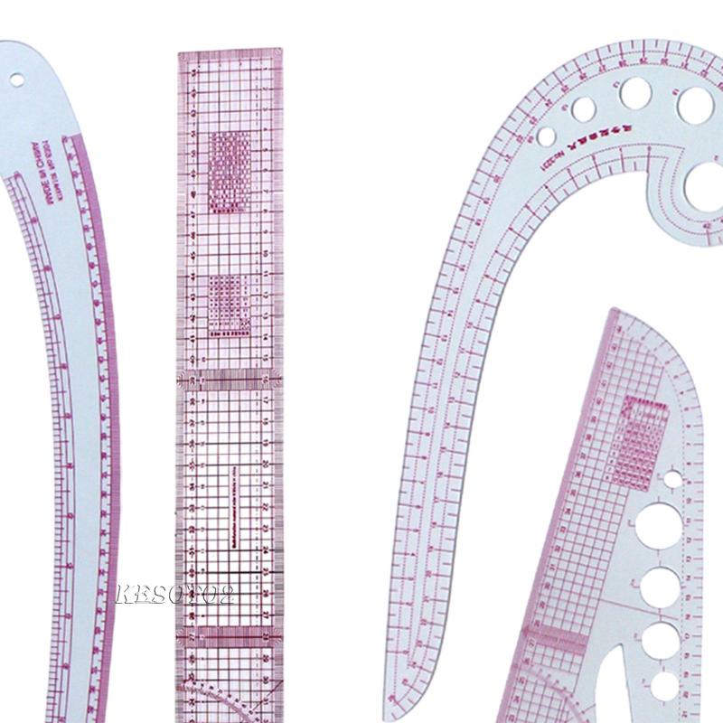 [Kesoto2] Sewing Ruler Set Dressmakers Ruler Dressmaking Practical Portable DIY Craft Drawing