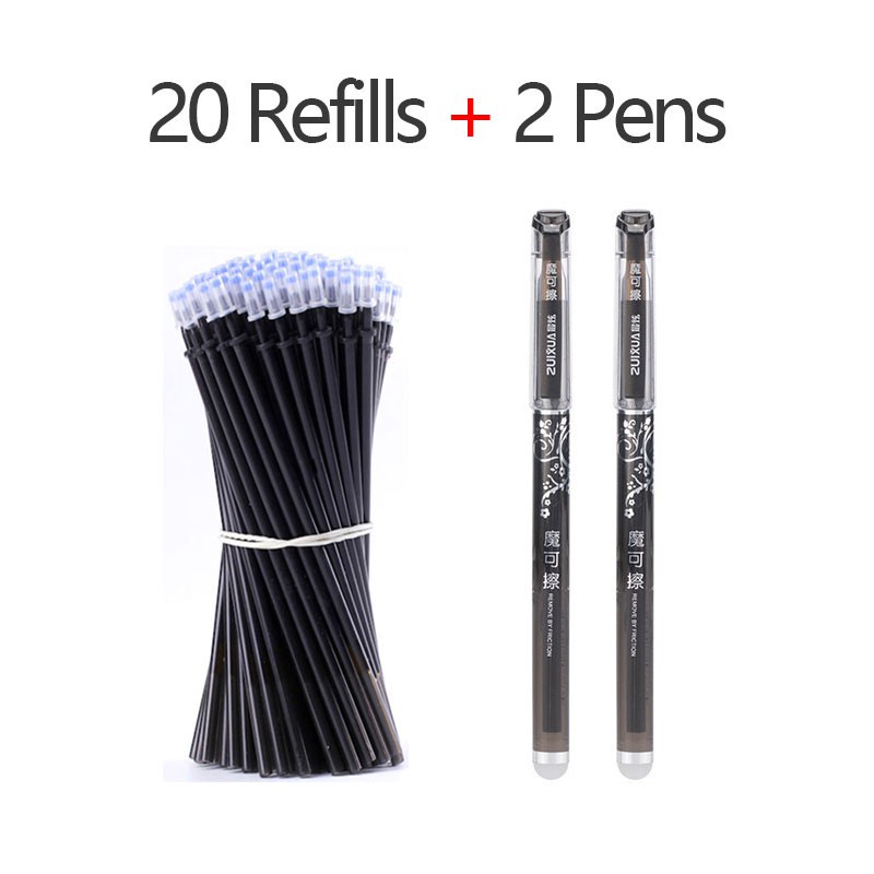 2 Pens+20 Refills Erasable Gel Pens 0.5mm Magic Pens with Erasers ...