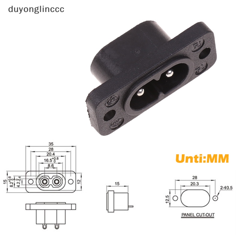 （duyonglinccc） C8 Male Power Socket Female Plug Power Outlet Embedded ...